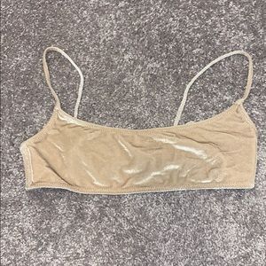 Triangle beige velvet top